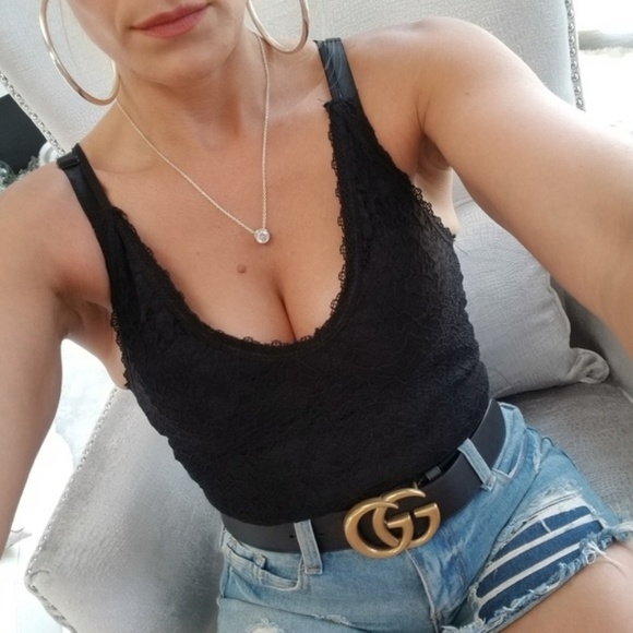 MODA ME COUTURE Tops - Lacey Bodysuit -Black